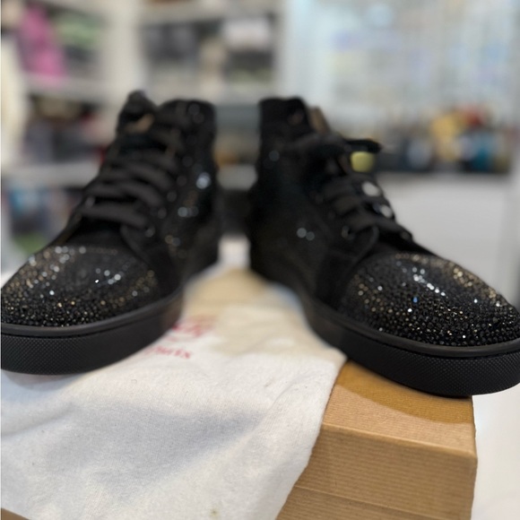 Christian Loubutin 43 - Black High-Top Men's Sneakers - Picture 6 of 9